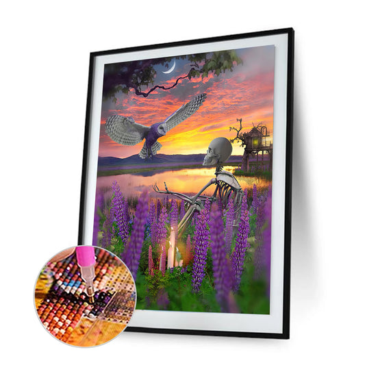 Beautiful Skull - Full Round Drill Diamond Painting 30*40CM