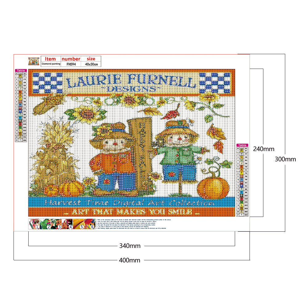 Happy Scarecrow - Full Round Drill Diamond Painting 40*30CM