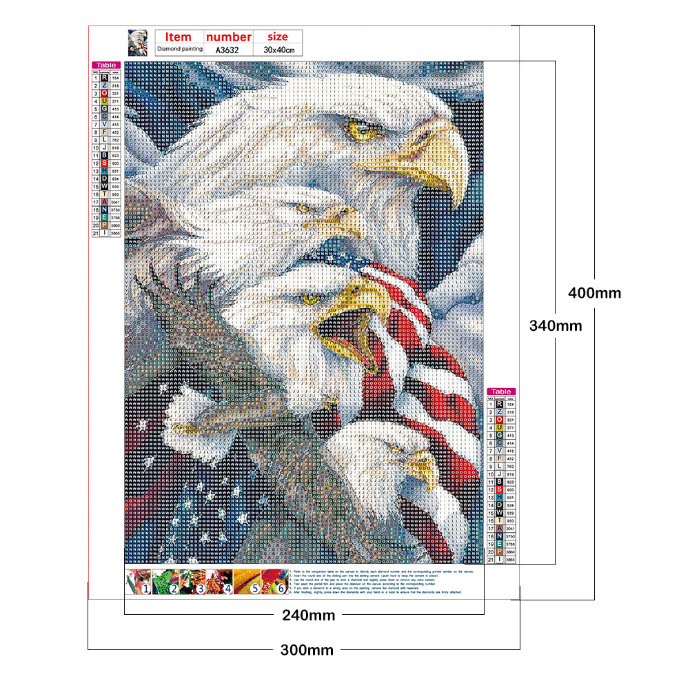 USA Eagle - Full Round Drill Diamond Painting 30*40CM