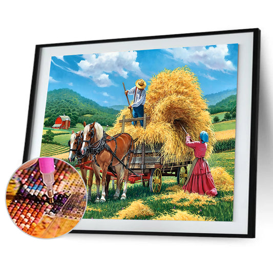 Village Car - Full Round Drill Diamond Painting 40*30CM