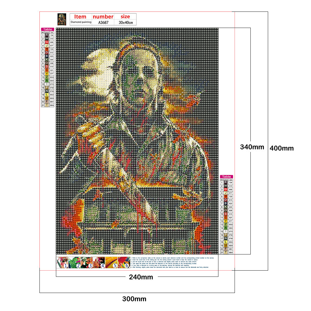 Horror Figure - Full Round Drill Diamond Painting 30*40CM