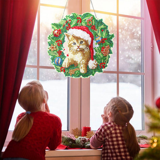 Hanging Diamond Painting Wreath Home Door Embroidery Mosaic Flower Garland