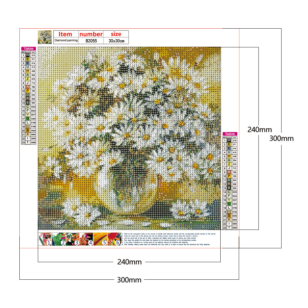 Chrysanthemum - Full Round Drill Diamond Painting 30*30CM