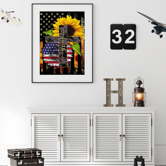 Flag Cross - Full Round Drill Diamond Painting 30*40CM