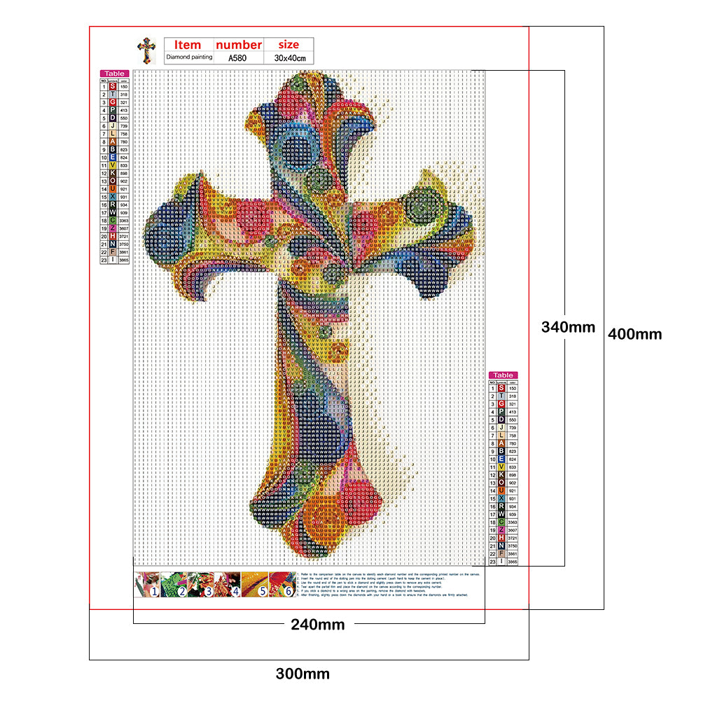 Cross - Full Round Drill Diamond Painting 30*40CM