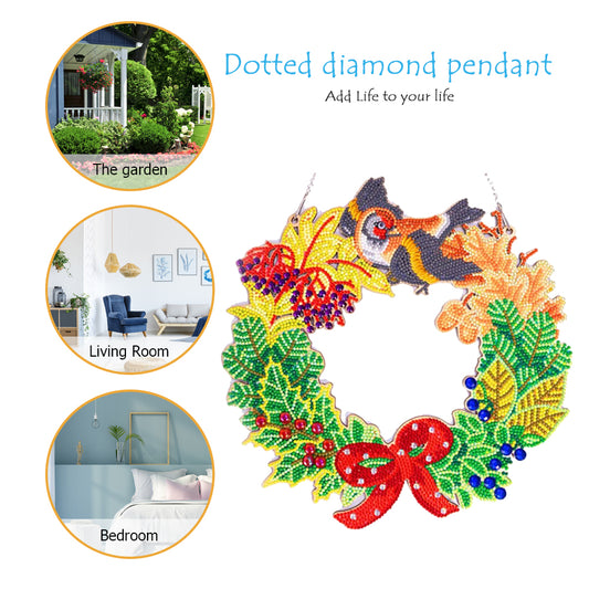 30x30cm 5D DIY Diamond Painting Art Wreath Kit Hanging Craft Home Decor