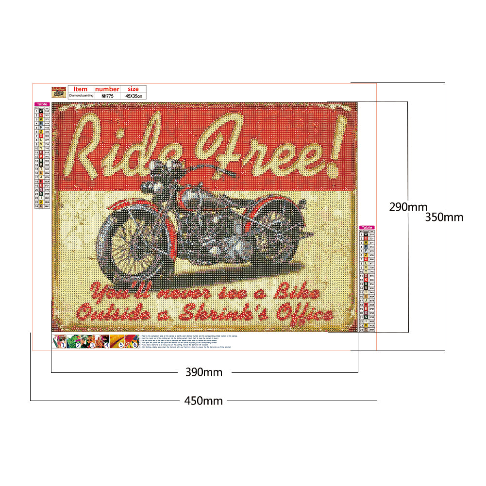 Retro Poster - Full Round Drill Diamond Painting 45*35CM