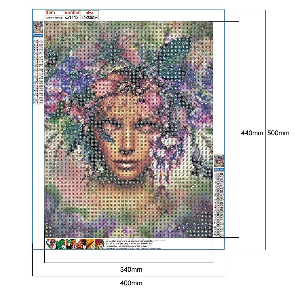 Flower Beauty - Full Round Drill Diamond Painting 40*50CM