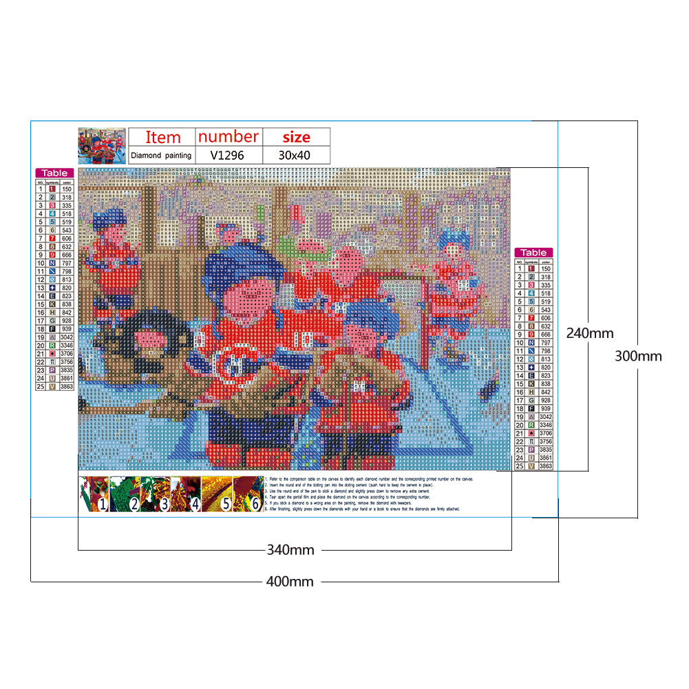 Hockey Sportman - Full Round Drill Diamond Painting 30*40CM