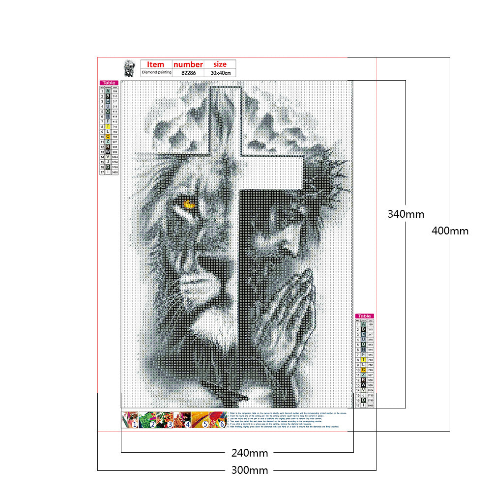Cross - Full Round Drill Diamond Painting 30*40CM