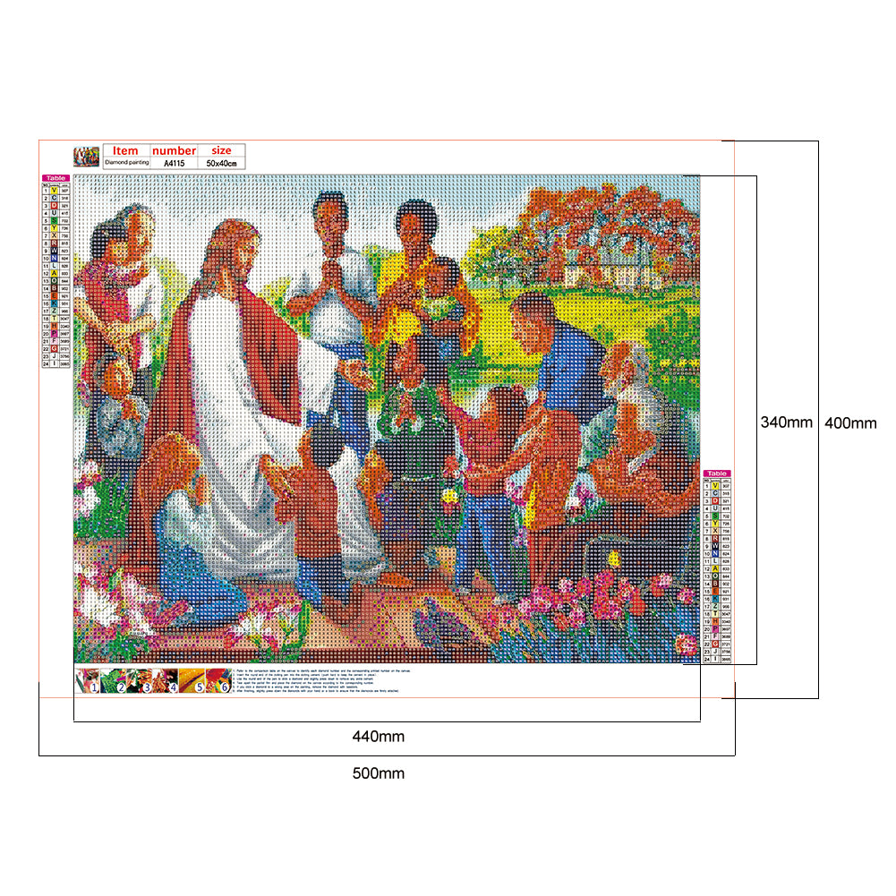 Jesus People - Full Round Drill Diamond Painting 50*40CM