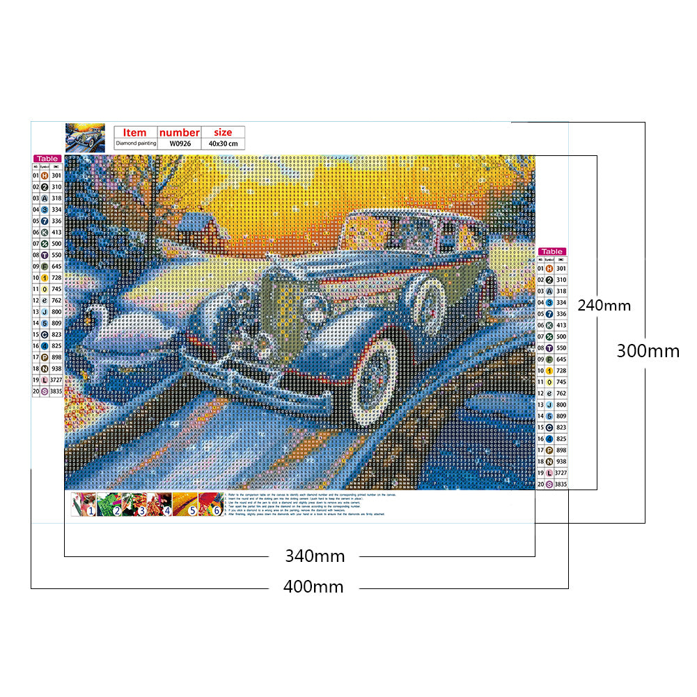 Car Cat - Full Round Drill Diamond Painting 40*30CM