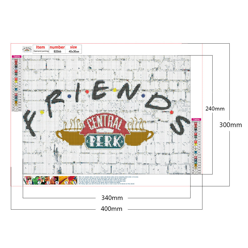 Letter Friend - Full Round Drill Diamond Painting 40*30CM
