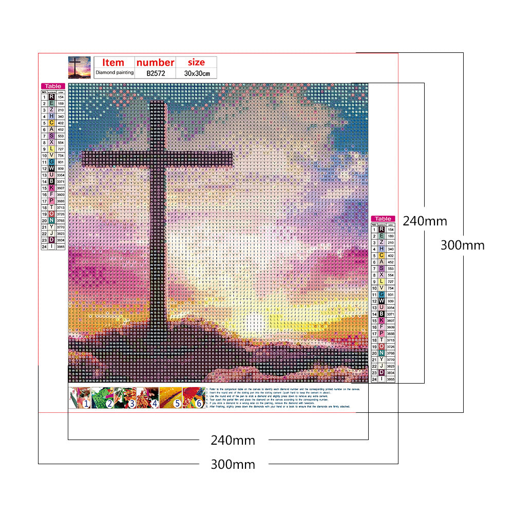 Color Cross - Full Round Drill Diamond Painting 30*30CM