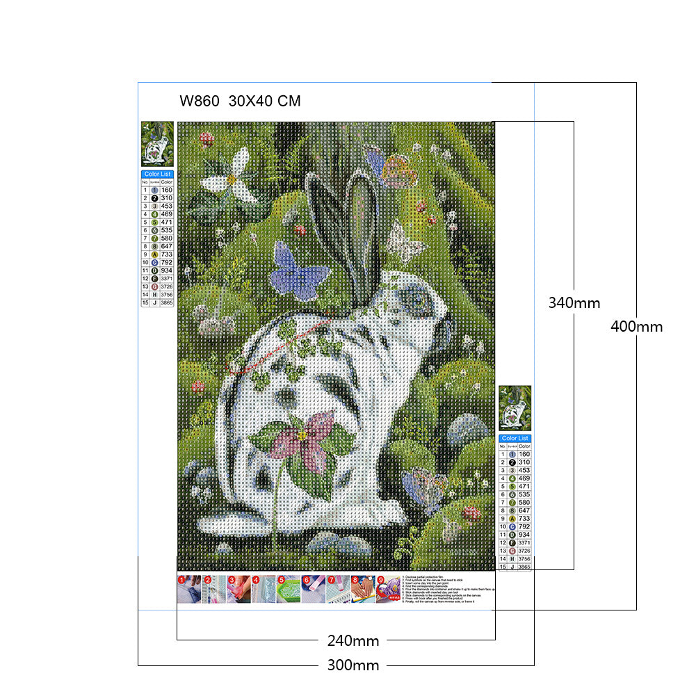 Easter Bunny - Full Round Drill Diamond Painting 30*40CM