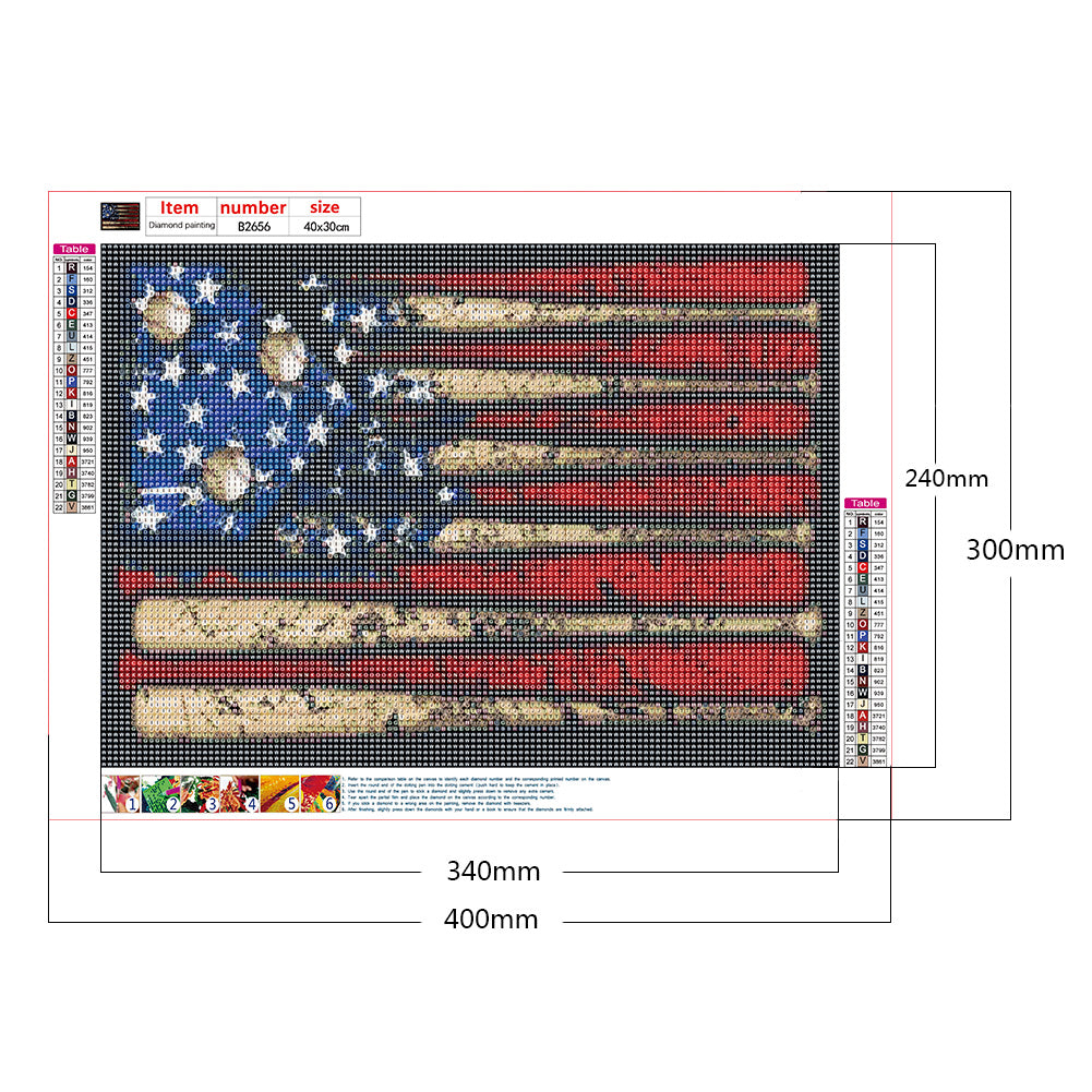 Nail Flag - Full Round Drill Diamond Painting 40*30CM