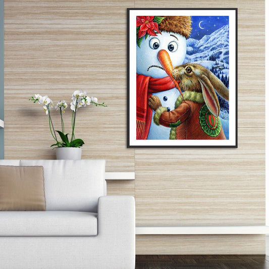 Rabbit Snowman - Full Round Drill Diamond Painting 30*40CM