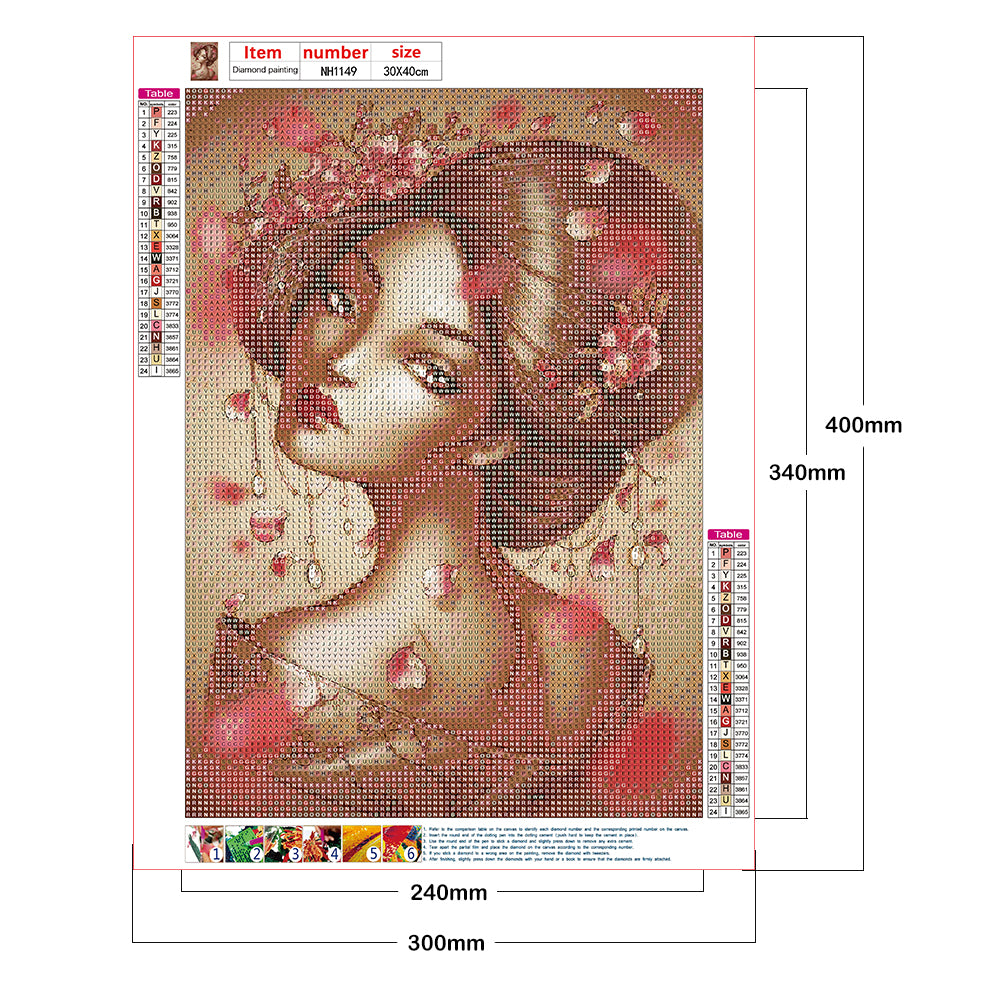 Geisha Beauty - Full Round Drill Diamond Painting 30*40CM