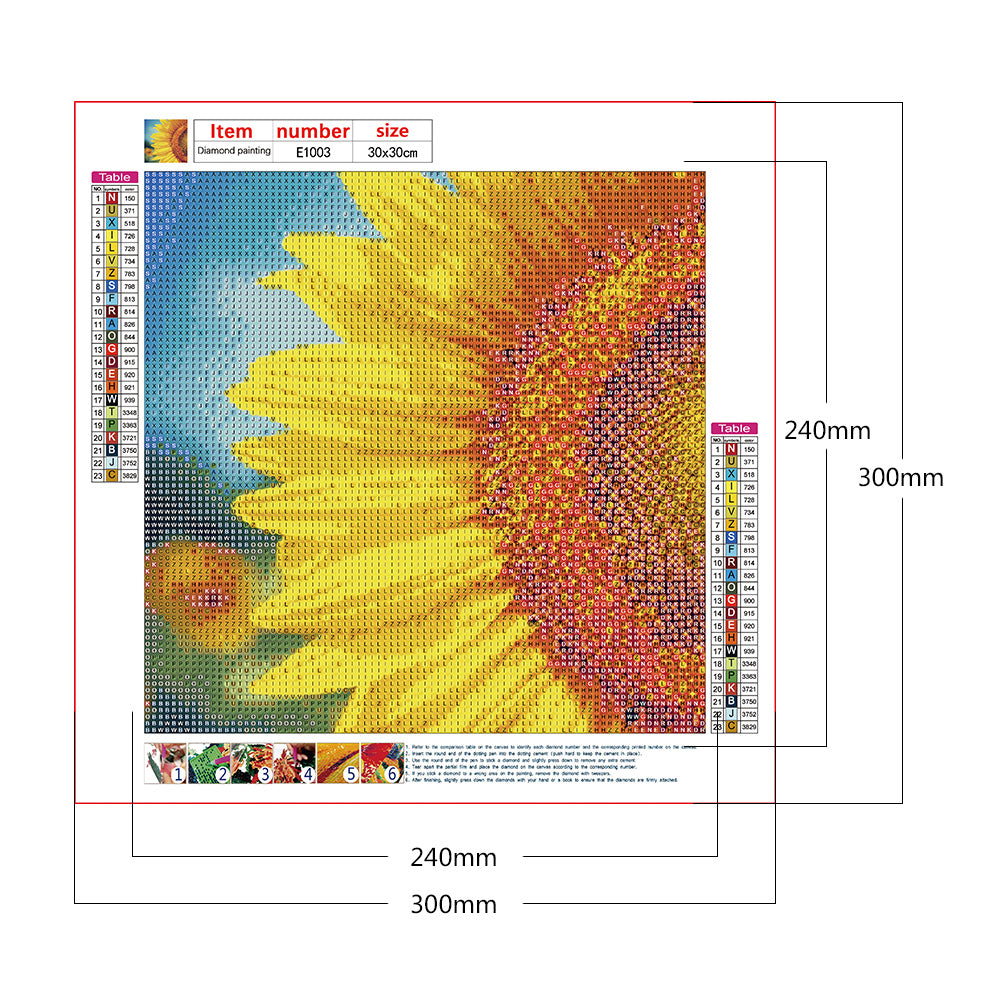 Sunflower - Full Round Drill Diamond Painting 30*30CM