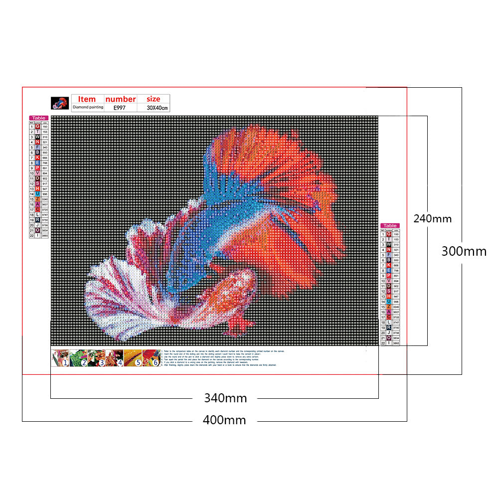 Betta Fish - Full Round Drill Diamond Painting 40*30CM