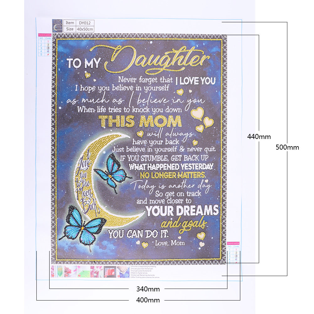 English Letter - Special Shaped Drill Diamond Painting 40*50CM