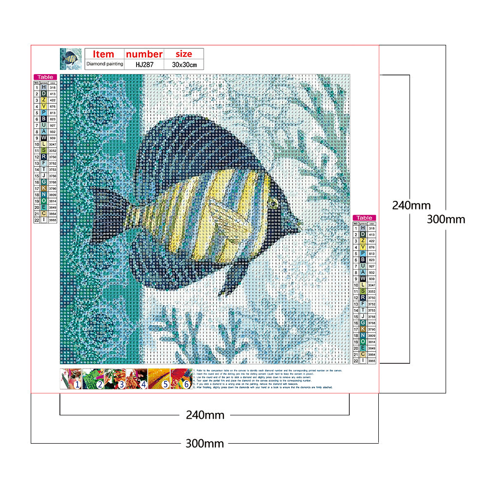 Sea Fish - Full Round Drill Diamond Painting 30*30CM
