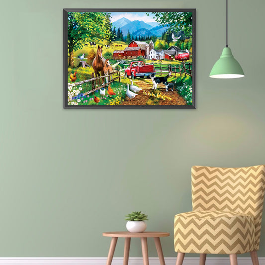 Truck Farm - Full Round Drill Diamond Painting 40*30CM