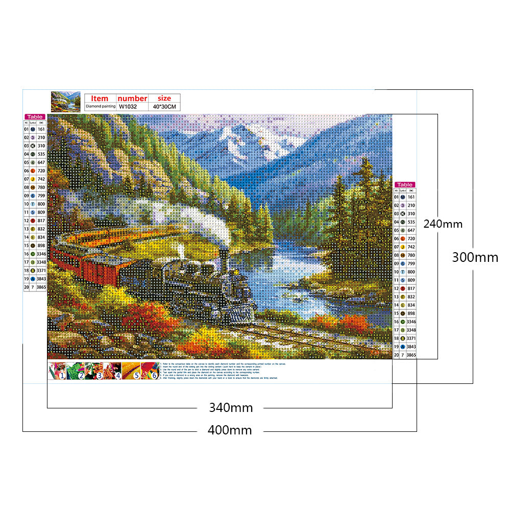 Train Park - Full Round Drill Diamond Painting 40*30CM