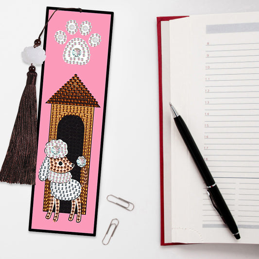 2pcs Creative DIY Diamond Painting Bookmark Special Leather Tassel Tags Art