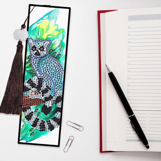 2pcs Creative DIY Diamond Painting Bookmark Special Leather Tassel Tags Art