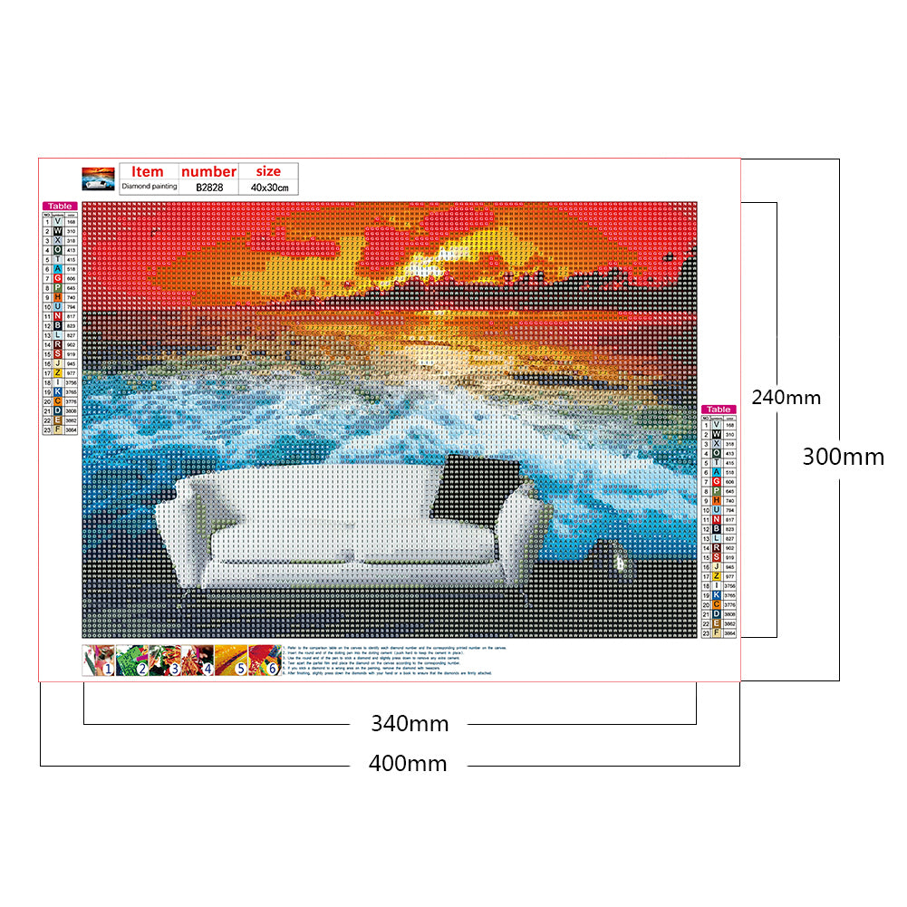 Sofa Beach - Full Round Drill Diamond Painting 40*30CM