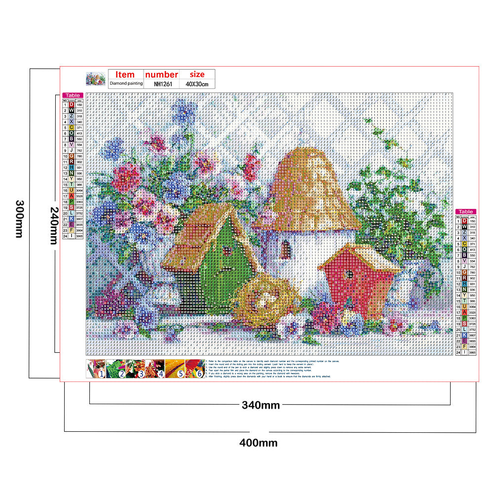 Bird House - Full Round Drill Diamond Painting 40*30CM