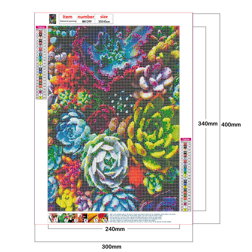 Succulent - Full Round Drill Diamond Painting 40*30CM