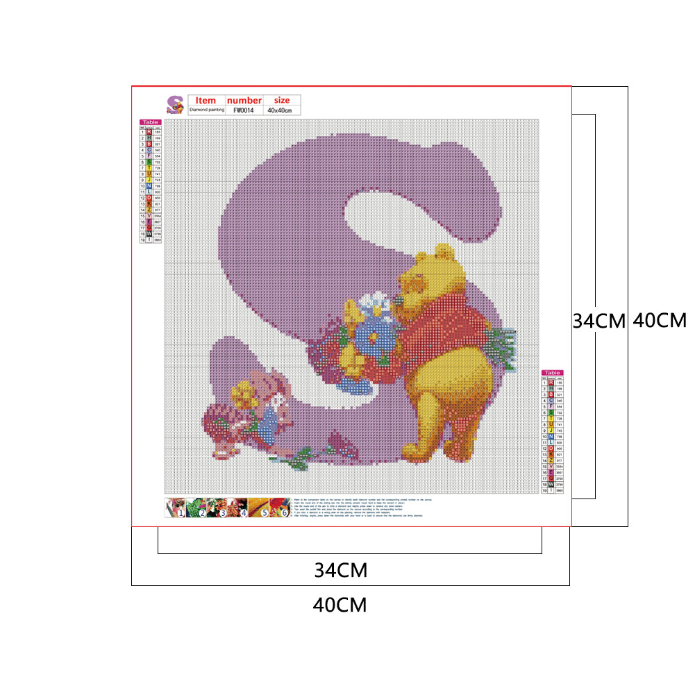 Bear Letter - Full Square Drill Diamond Painting 40*40CM