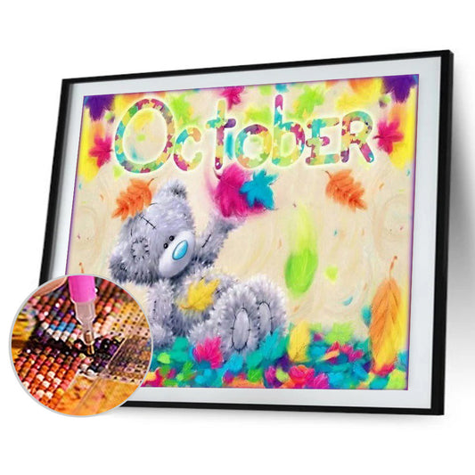Bear Monthly - Full Round Drill Diamond Painting 40*30CM