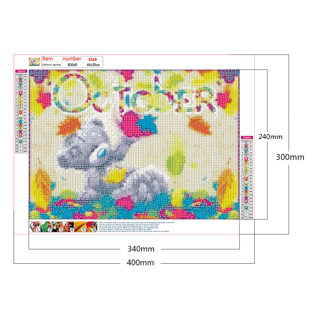 Bear Monthly - Full Round Drill Diamond Painting 40*30CM