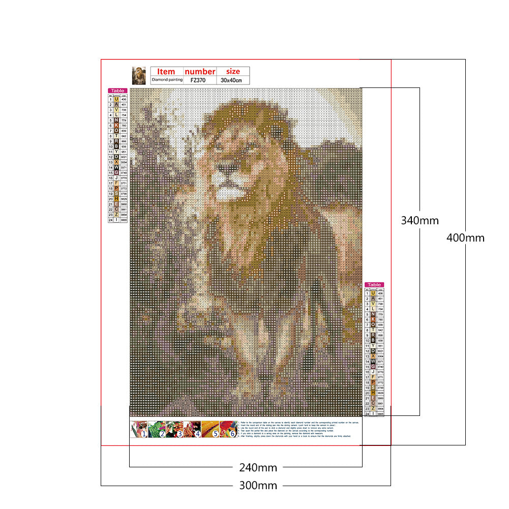 Lion - Full Square Drill Diamond Painting 30*40CM