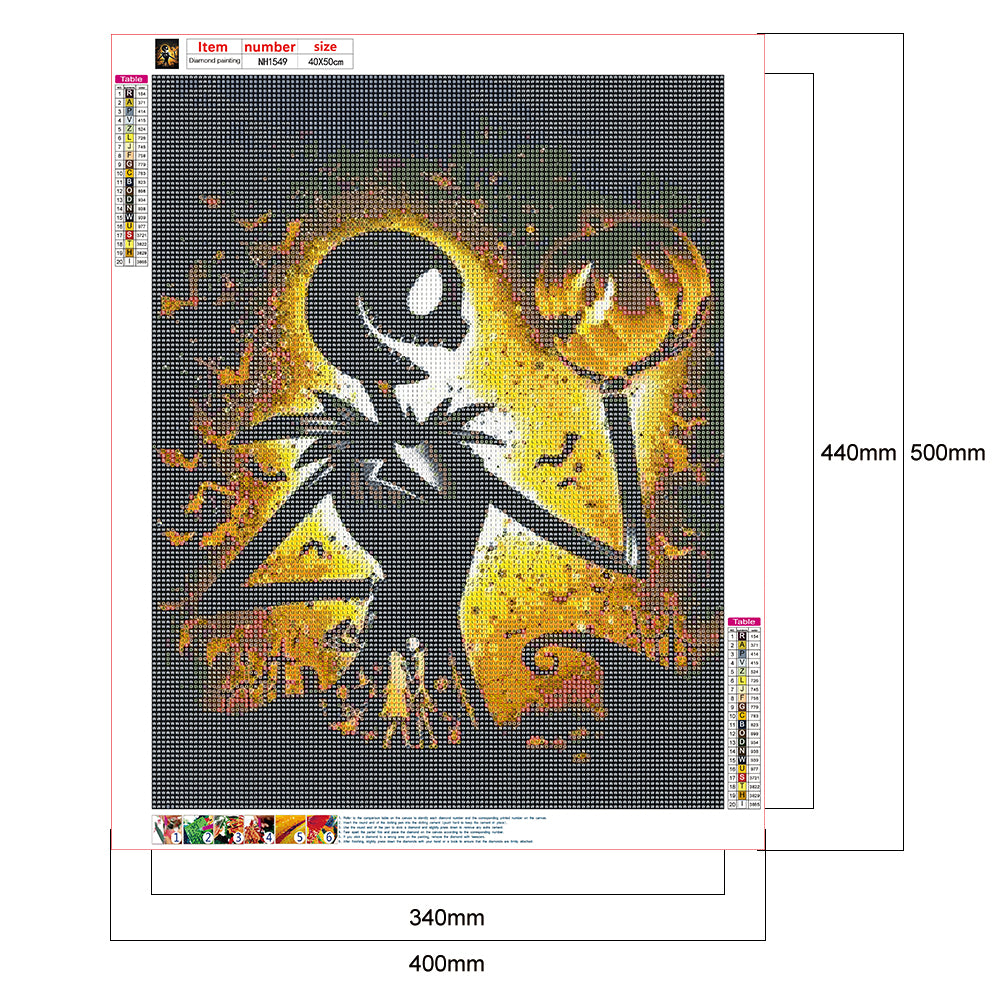 Silhouette Skull - Full Round Drill Diamond Painting 40*50CM