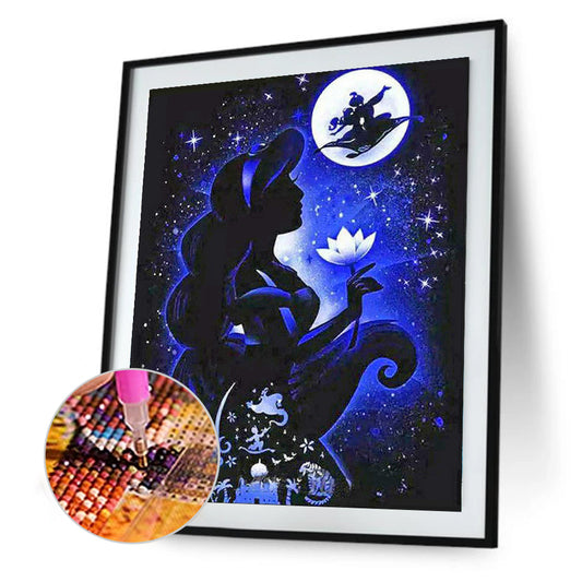 Silhouette Disney Princess - Full Round Drill Diamond Painting 40*50CM