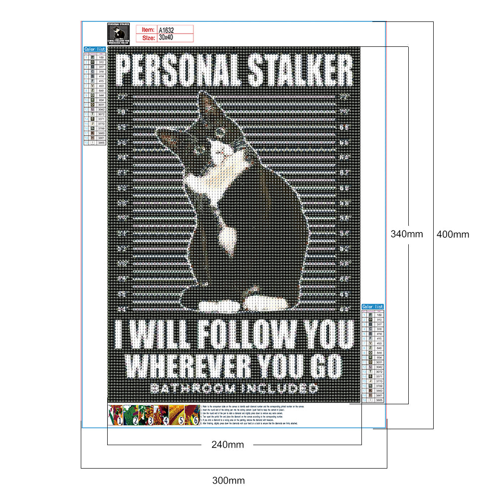 Small Animal Calligraphy And Painting - Full Round Drill Diamond Painting 30*40CM