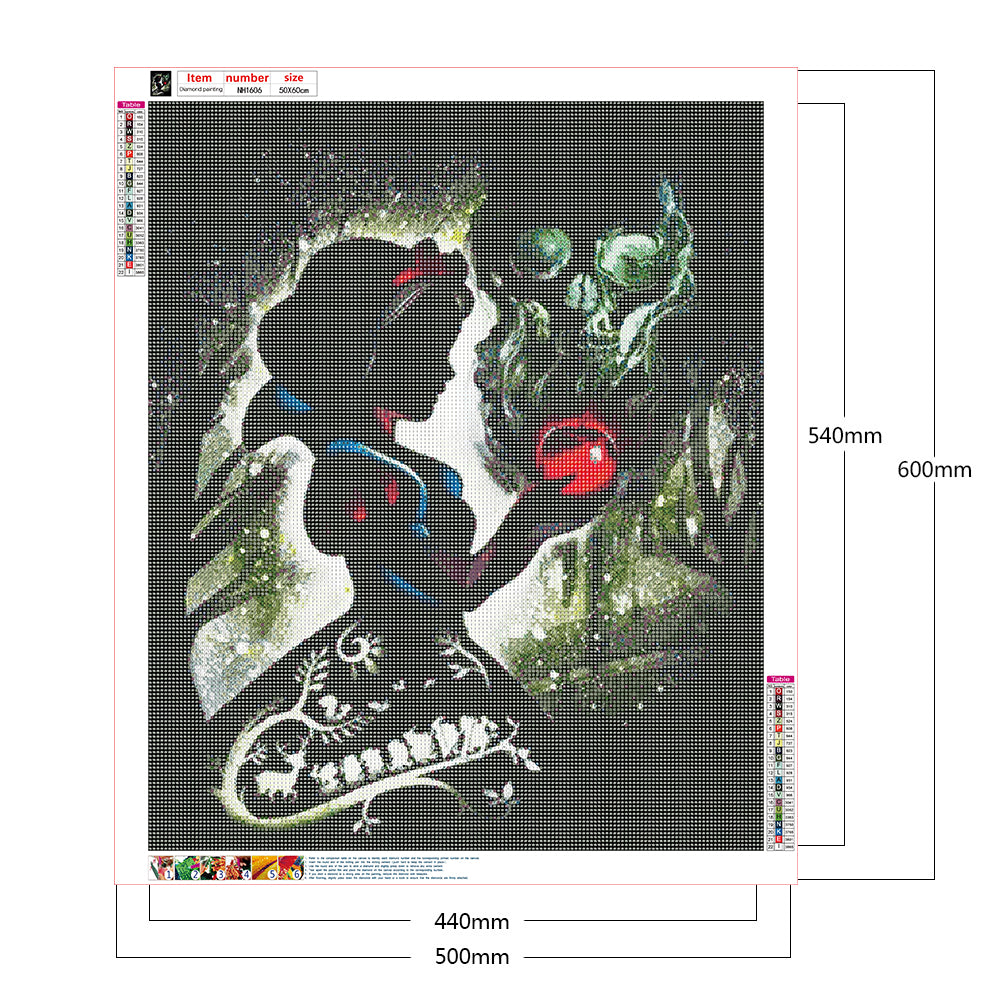 Silhouette Disney - Full Round Drill Diamond Painting 50*60CM