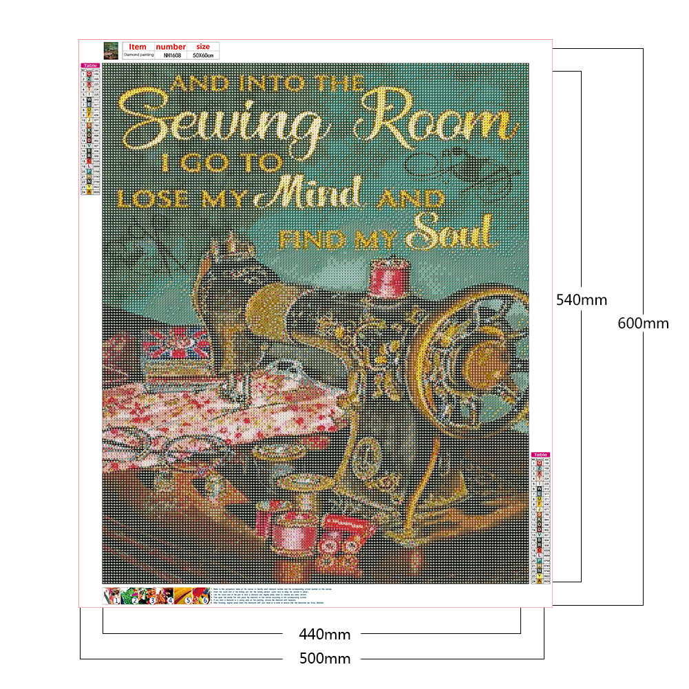 Sewing Machine - Full Round Drill Diamond Painting 50*60CM