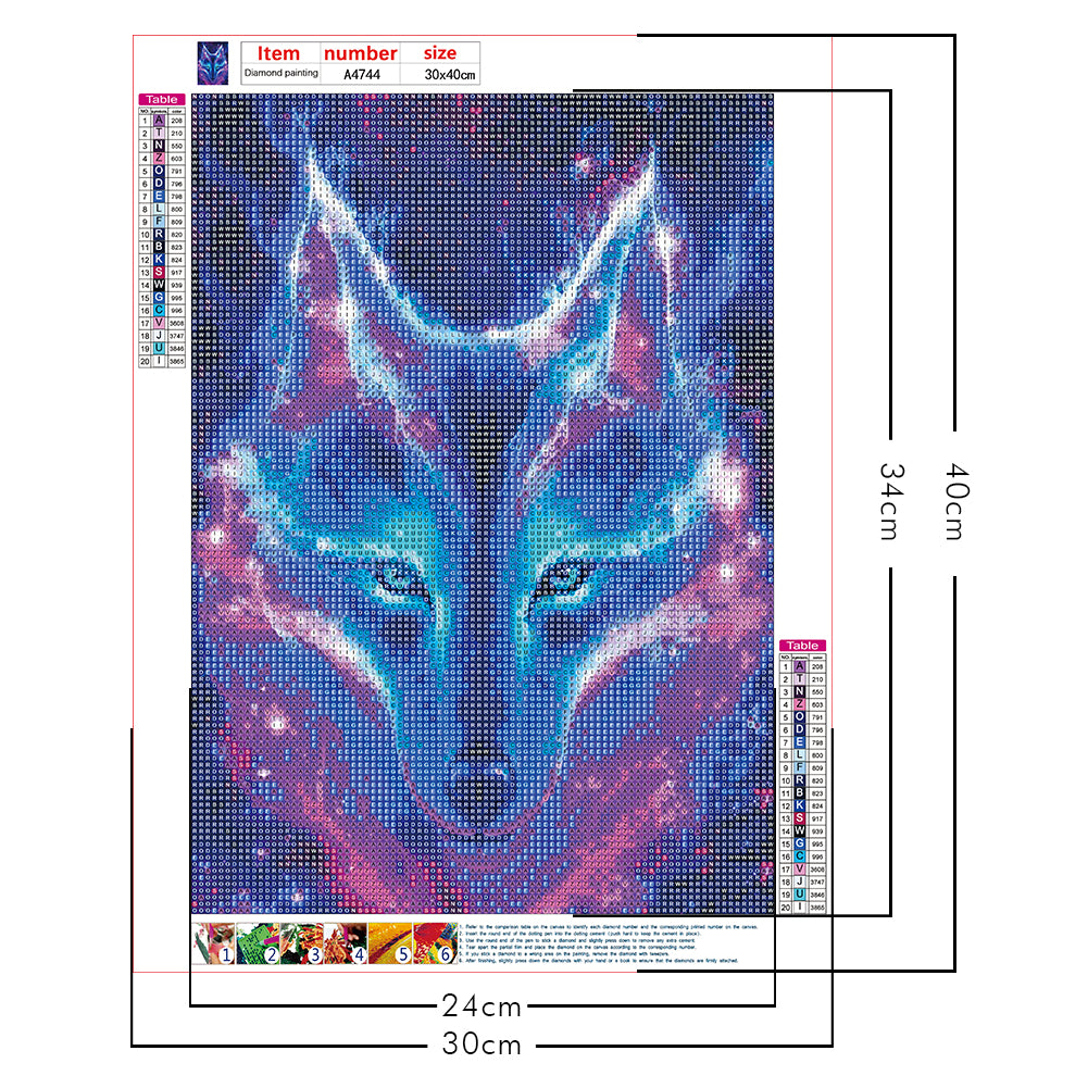 Glowing Wolf - Full Round Drill Diamond Painting 30*40CM