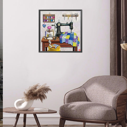 Sewing Machine - Full Round Drill Diamond Painting 40*40CM