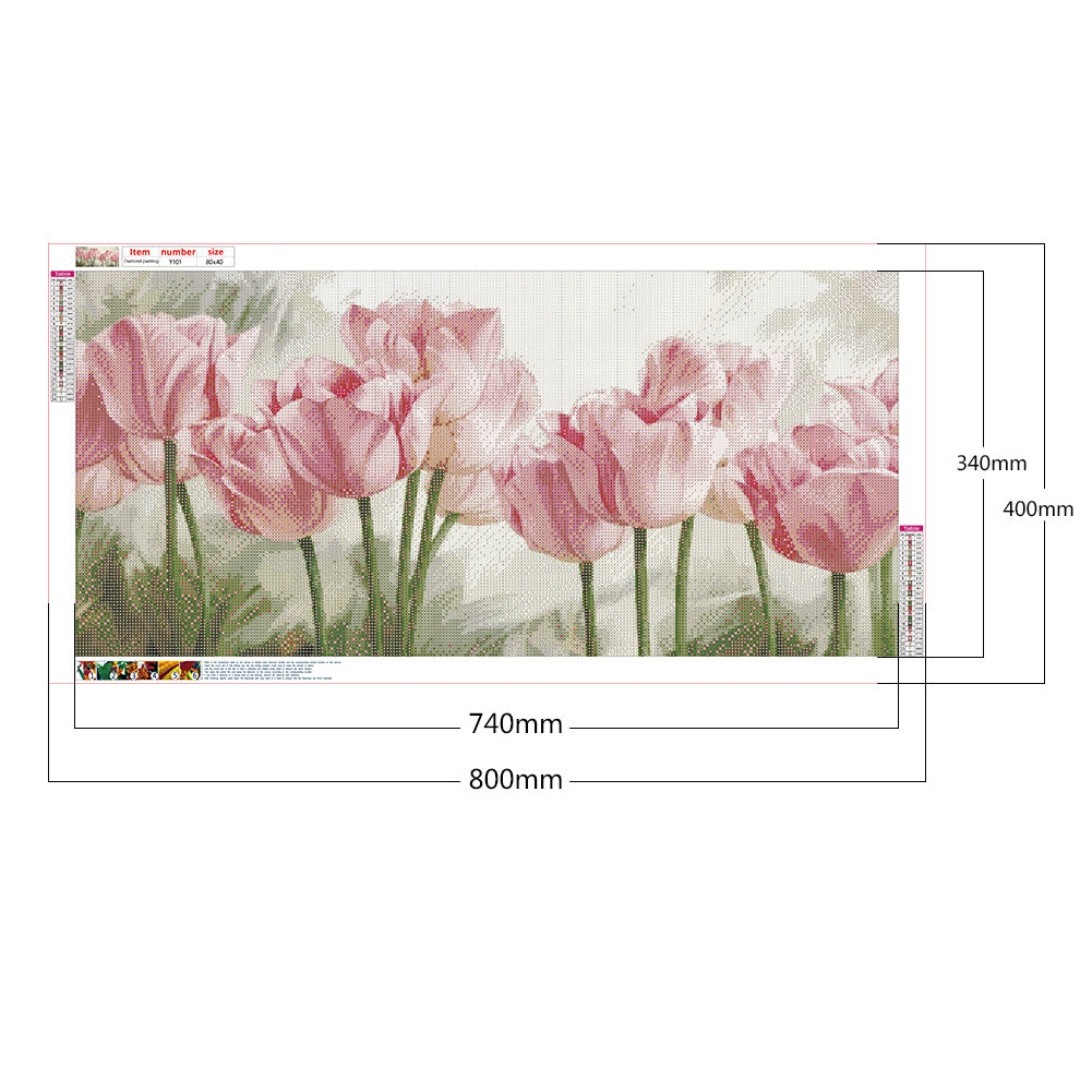Tulip - Full Round Drill Diamond Painting 80*40CM