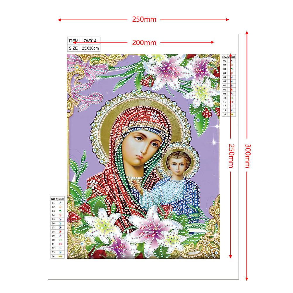 Religion - Special Shaped Drill Diamond Paiting 25*30cm