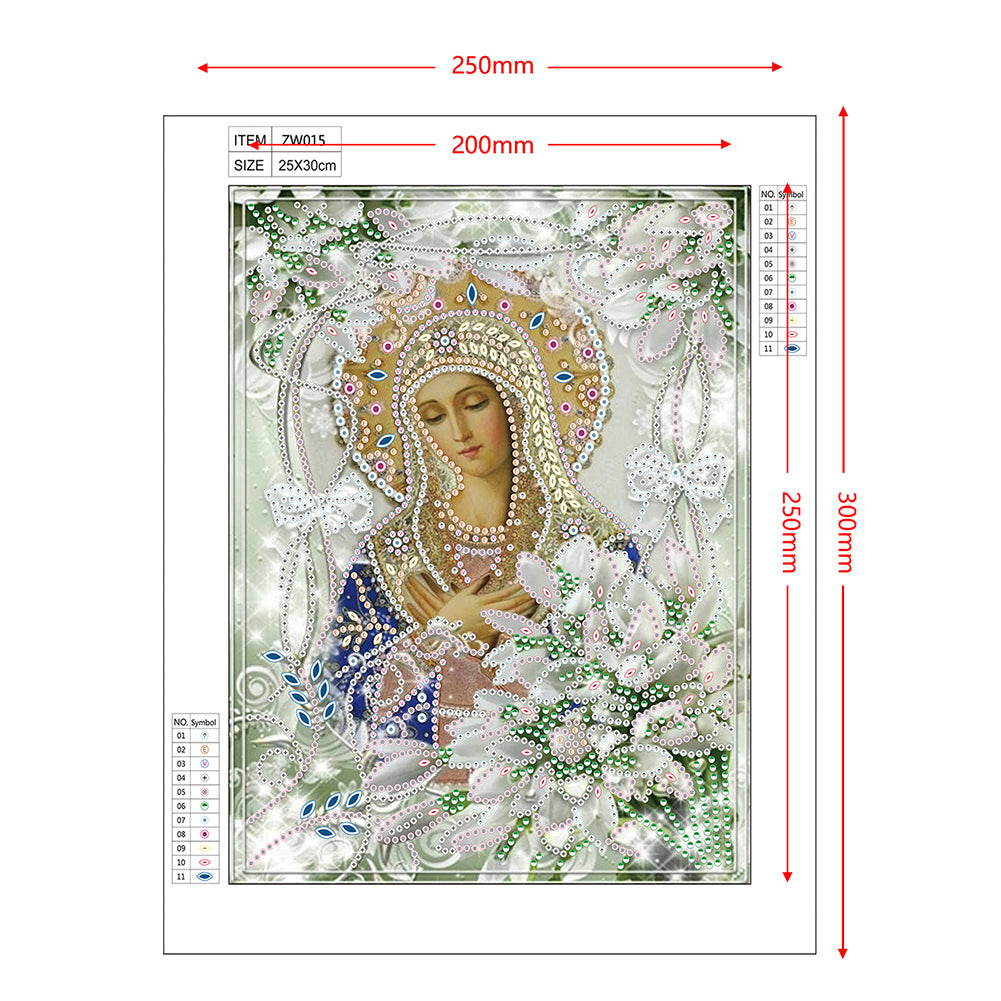 Religion - Special Shaped Drill Diamond Paiting 25*30cm