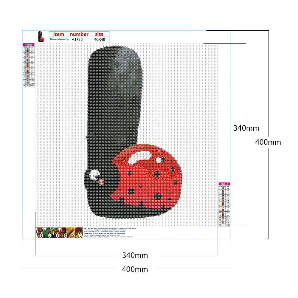 Ladybug Letter Drawing L - Full Round Drill Diamond Painting 40*40CM