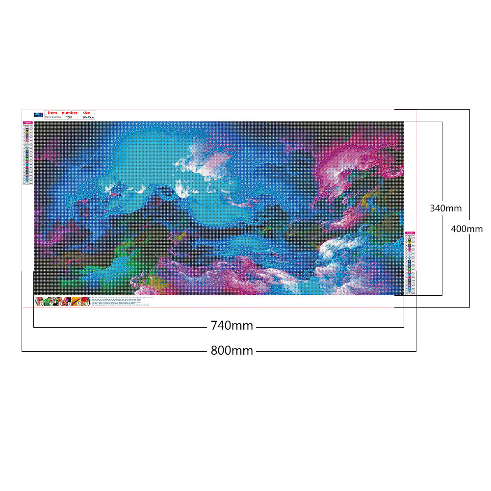 Aurora Clouds - Full Round Drill Diamond Painting 80*40CM