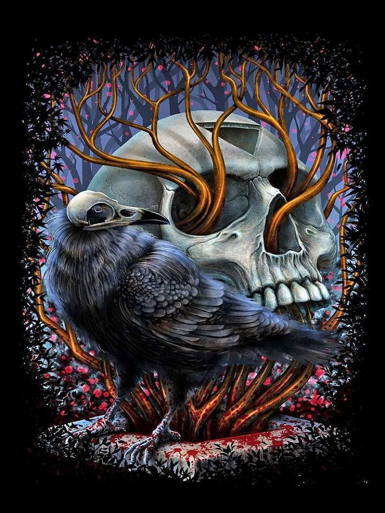 Skull - Full Round Drill Diamond Painting 30*40CM